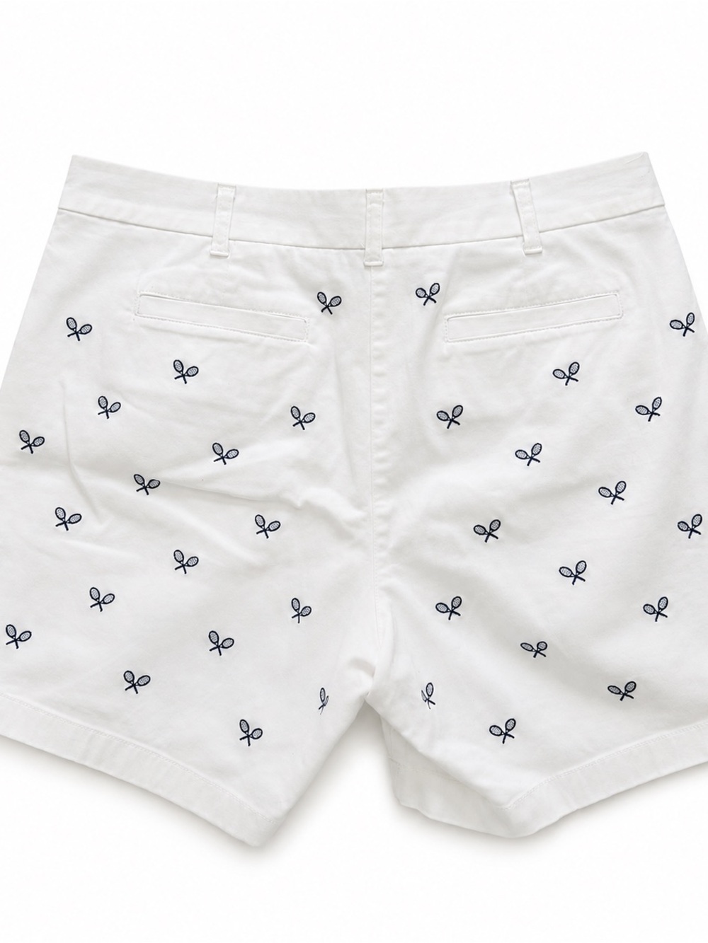J. Crew White Shorts with Navy Tennis Racket Embroidery - Picture 5 of 7